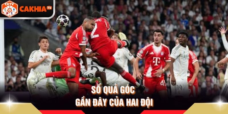 Số quả góc gần đây của hai đội